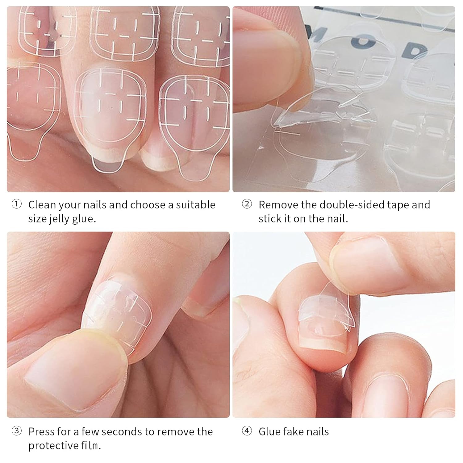 Bandes adhésives transparentes pour ongles, 360 pièces, colle Double face, décoration de manucure à faire soi-même