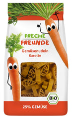 Freche Freunde Nouilles aux Légumes Bio 'Carotte' 25% de Contenu Végétalien Vegan 6 Pack (6 x 300g)