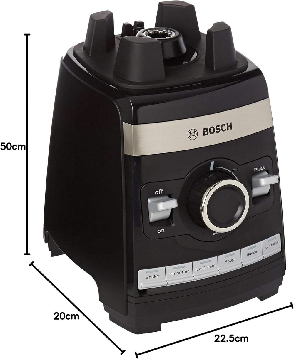 Bosch Batteur sur socle Vitaboost MMBH6P6B, 6-Klingen-Edelstahlmesser, 2.5L Tritan-Mixbehälter, Stopfer, 6 Automatikprogramme, Rezeptbuch, Bpa-Frei, Einfache Reinigung, 45 000 U/Min, 1600 W, Schwarz Mother and Child Naty Shop