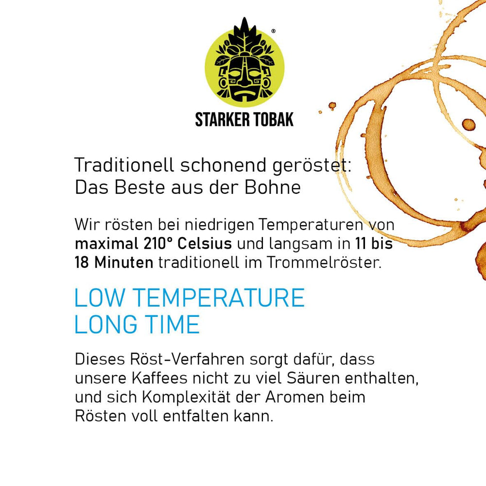 STARKER TOBAK Monsooned Malabar Café, grains entiers, torréfié à la main – torréfaction moyenne, Inde, 100 % Arabica, convient pour café filtre, presse française, cafetières entièrement automatiques, doux pour l'estomac – acidité très faible