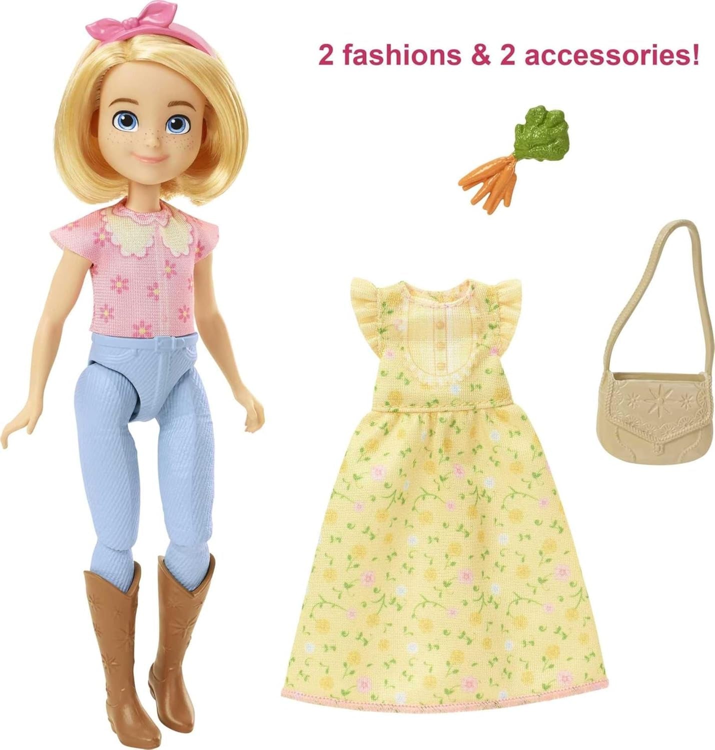 Dreamworks Spirit GXF19 - "Spirit - frei und ungezähmt" Fashionspaß Abigail Puppe (18cm), 2 modische Outfits und Zubehör, 7 bewegliche Gelenke, tolles Geschenk für Kinder ab 3 Jahren