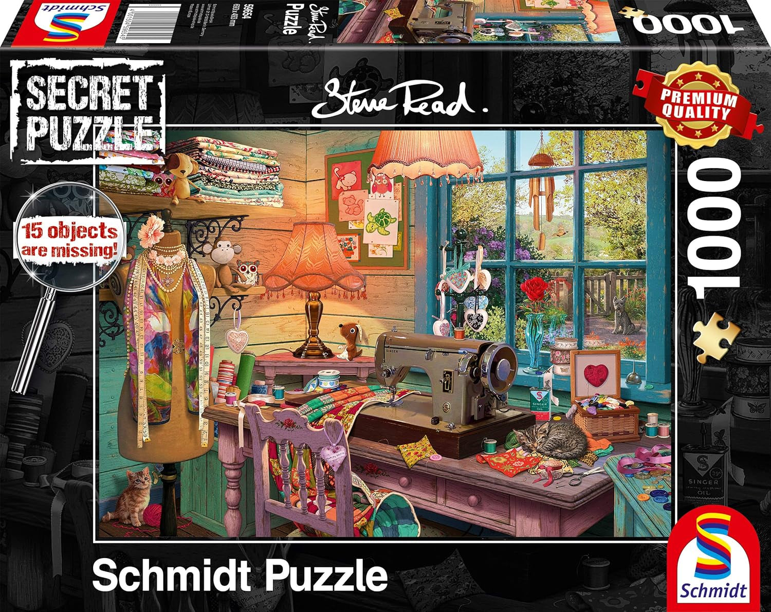 Schmidt Spiele 59654 Puzzle secret, Dans la salle de couture, puzzle 1000 pièces Puzzle Naty Shop Titre par défaut