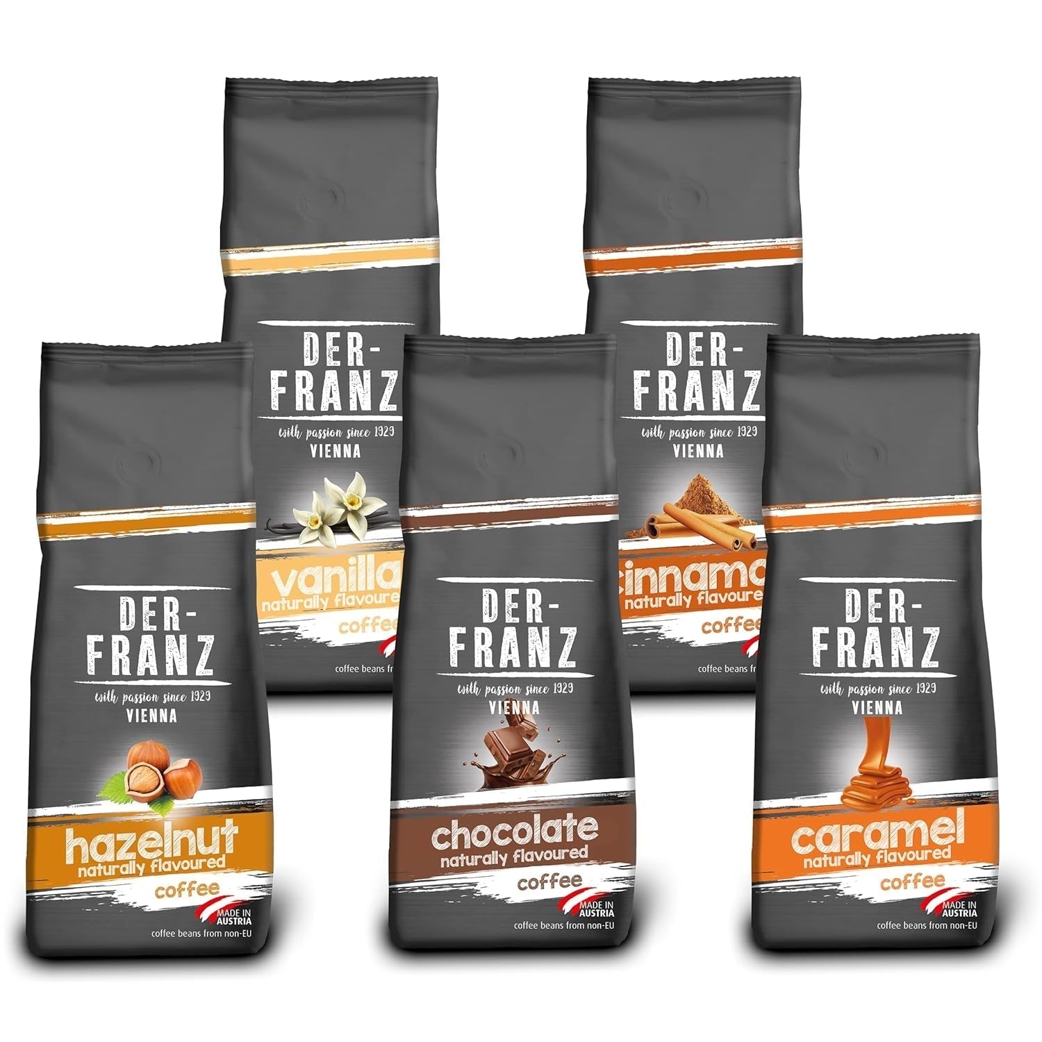 Café Der-Franz, grains de café Arabica et Robusta Café Naty Shop 5 x 500 grammes Paquet de café