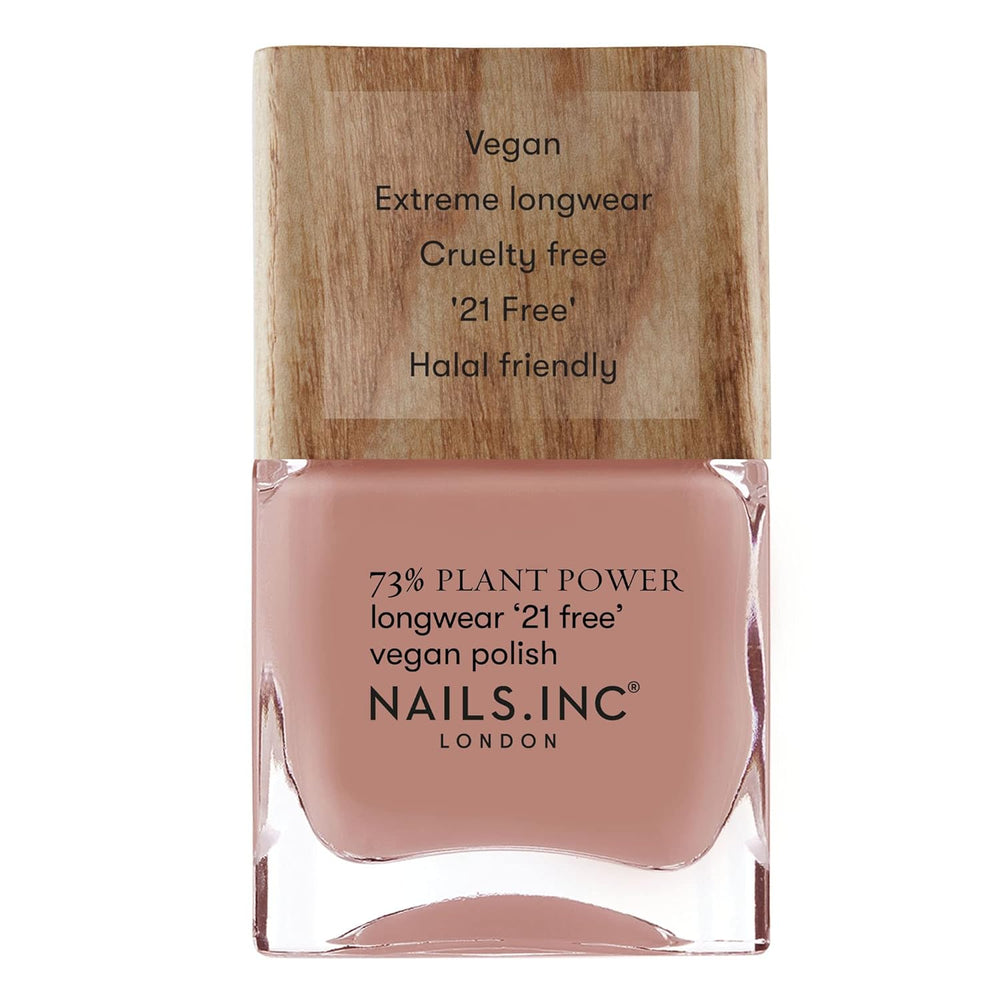 Nails Inc - GLOWING SOMEWHERE Plant Power Vernis à ongles végétalien - 73 % à base de plantes, 100 % végétalien et sans cruauté envers les animaux - Manucure parfaite, perle étincelante - Pour un nail art respectueux de l'environnement