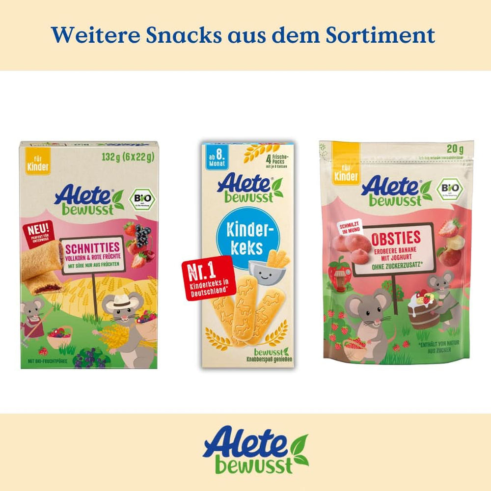 Alete Bio Schnitties grains entiers et pommes 6 X 22 grammes Mère et Enfant Naty Shop