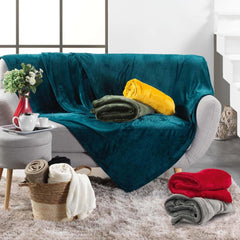 Douceur D'Intérieur Flanou Plaid, Polyester, Gris, 125 X 150 Cm Couettes et couettes Naty Shop