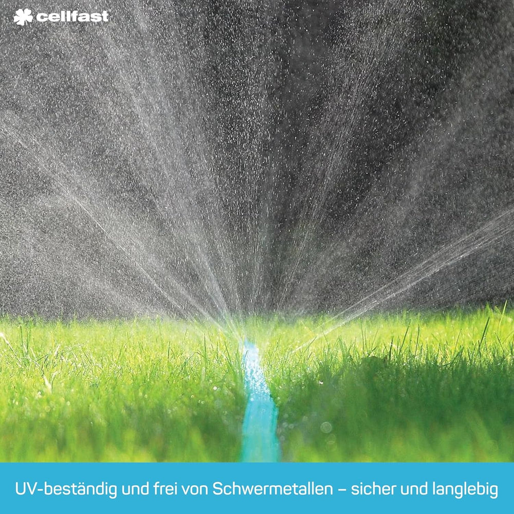 Cellfast SPRING Tuyau d'irrigation à trois canaux avec connecteurs complets, fabriqué en fil de haute qualité, résistant aux UV, 15 m, 1/2", 19-022, multicolore, 38 x 38 x 8 cm.