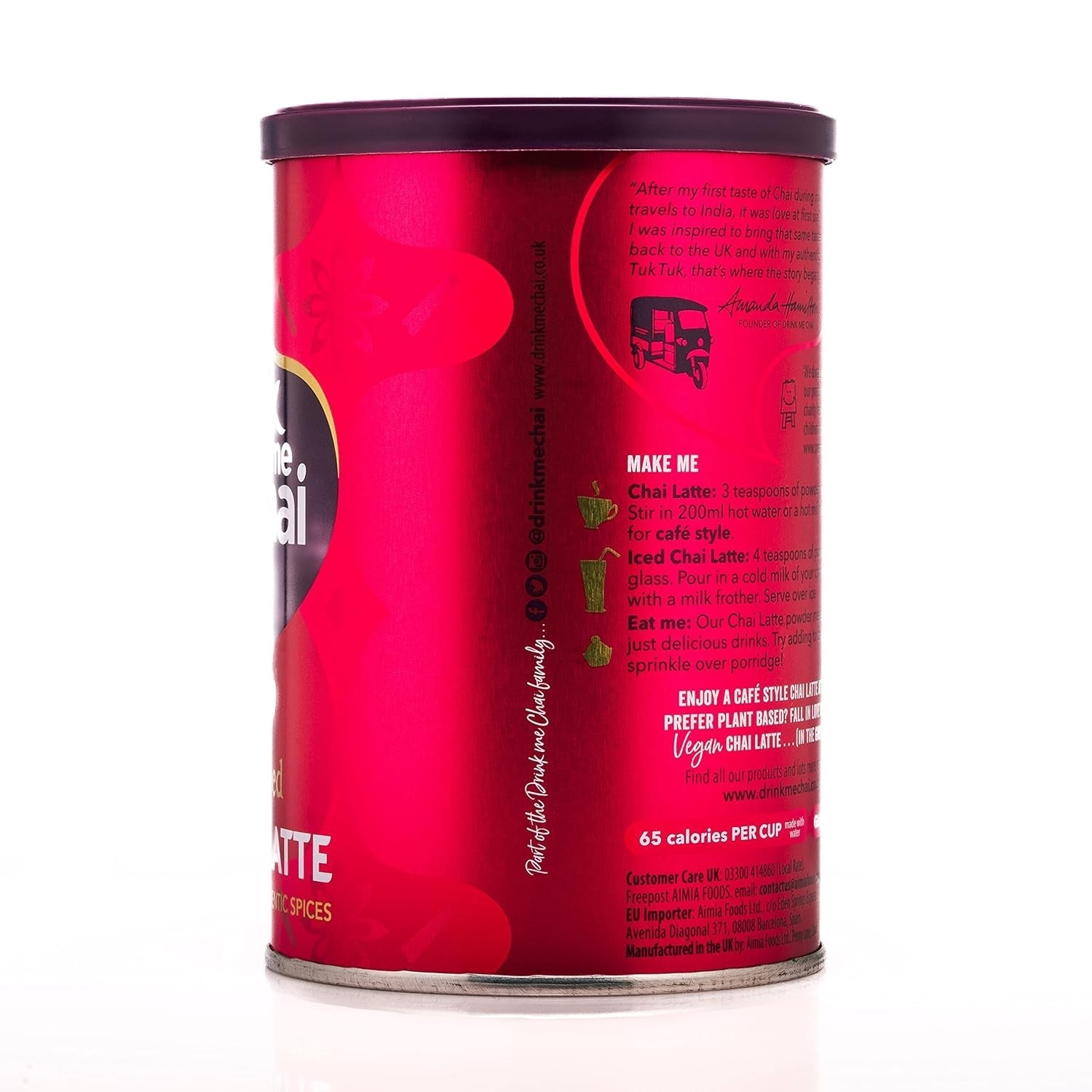 Drink Me Chai Chai Latte épicé 250 g (lot de 1) – Il suffit d'ajouter de l'eau en poudre Chai Latte (16 portions)