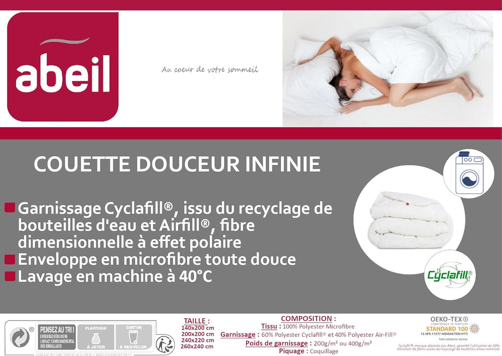 15000000534 Douceur Infinie Couette légère, polyester, blanc, blanc, 240 X 260 cm Couettes et couettes Naty Shop