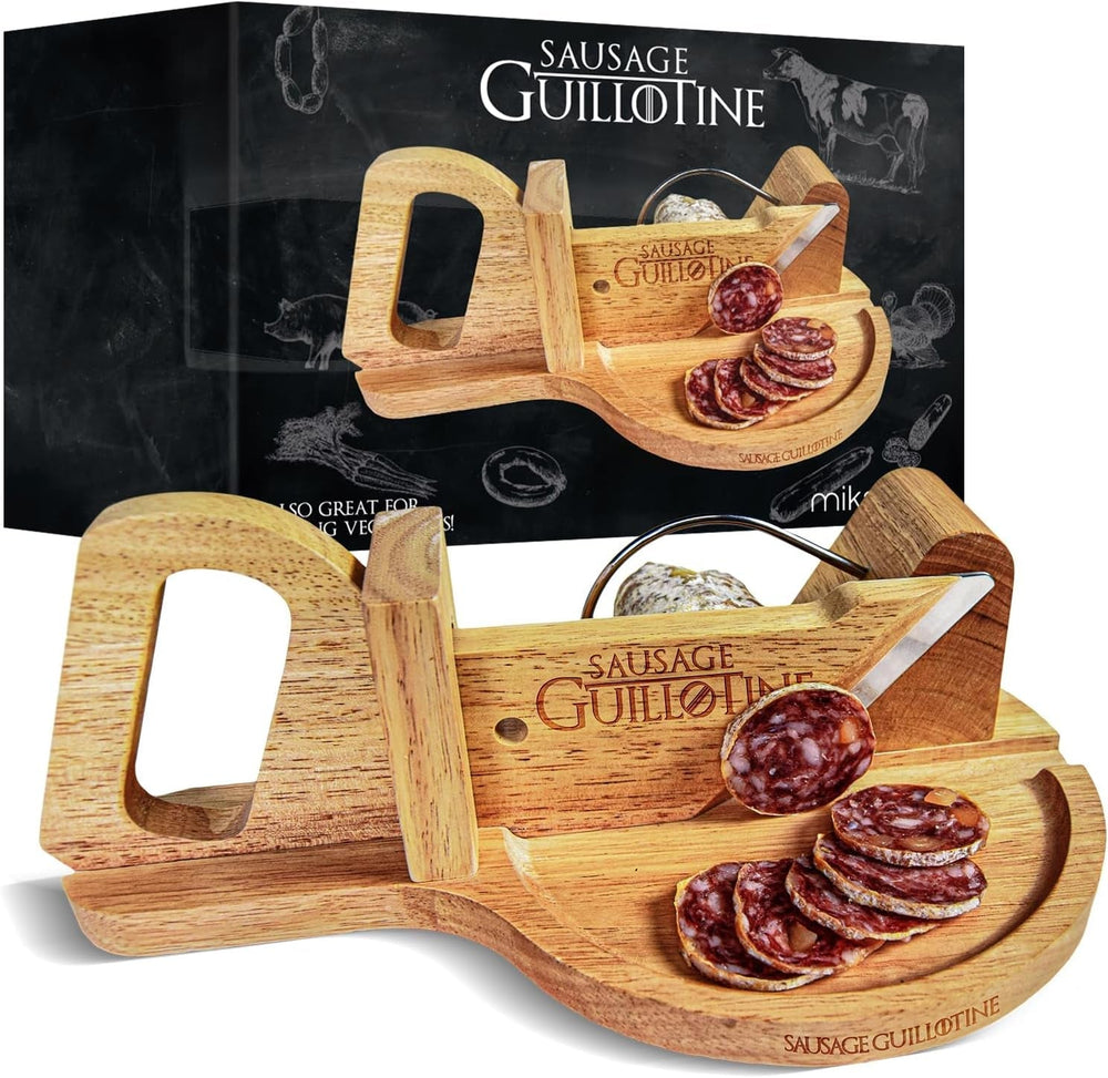 Coupe-saucisses traditionnel - Guillotine à saucissons - 30 X 19 X 12 Cm - Râpes et trancheuses en bois massif Naty Shop Default Title