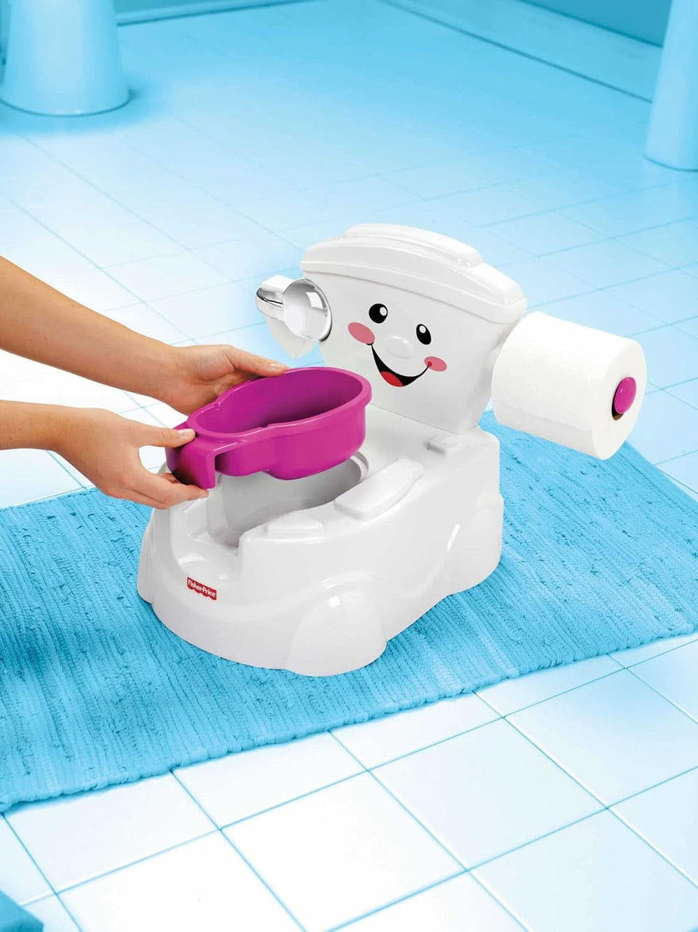 Fisher-Price Meine Erste Toilette, Baby Töpfchen, Mit Musik & Lustigen Sätzen, Tragbare Baby Toilette, Abnehmbarer Toilettenaufsatz, Deutsche Version, Ab 1 Jahr, P4326 Accessoires Alimentation et allaitement Bebe Naty Shop