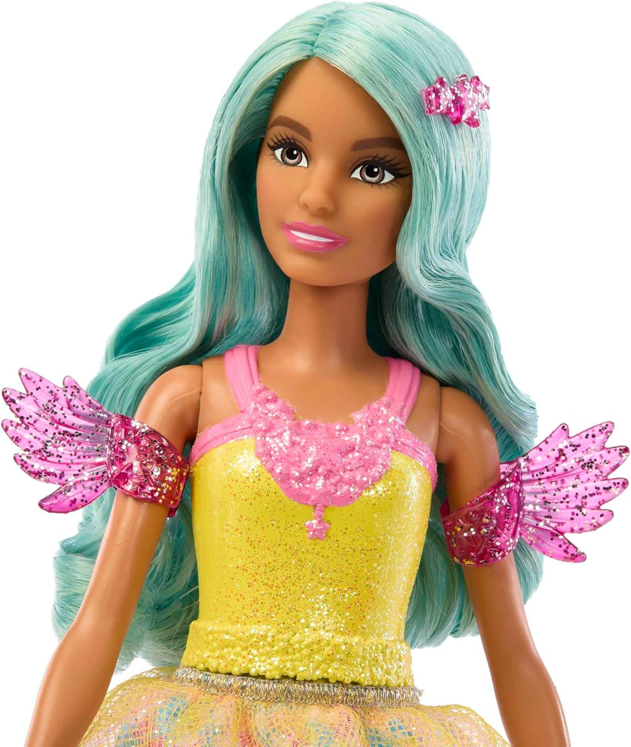 Barbie Hidden Magic - Poupée Teresa avec tenue de fée, cheveux ondulés et peigne pour une coiffure amusante, à partir de 3 ans, HLC36