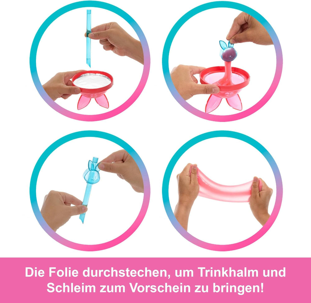 Barbie Pop Reveal – ensemble de poupée et accessoires, série Shakes, jolie poupée tendance chaton parfumé et animal de compagnie avec 8 surprises, y compris changement de couleur JCN87