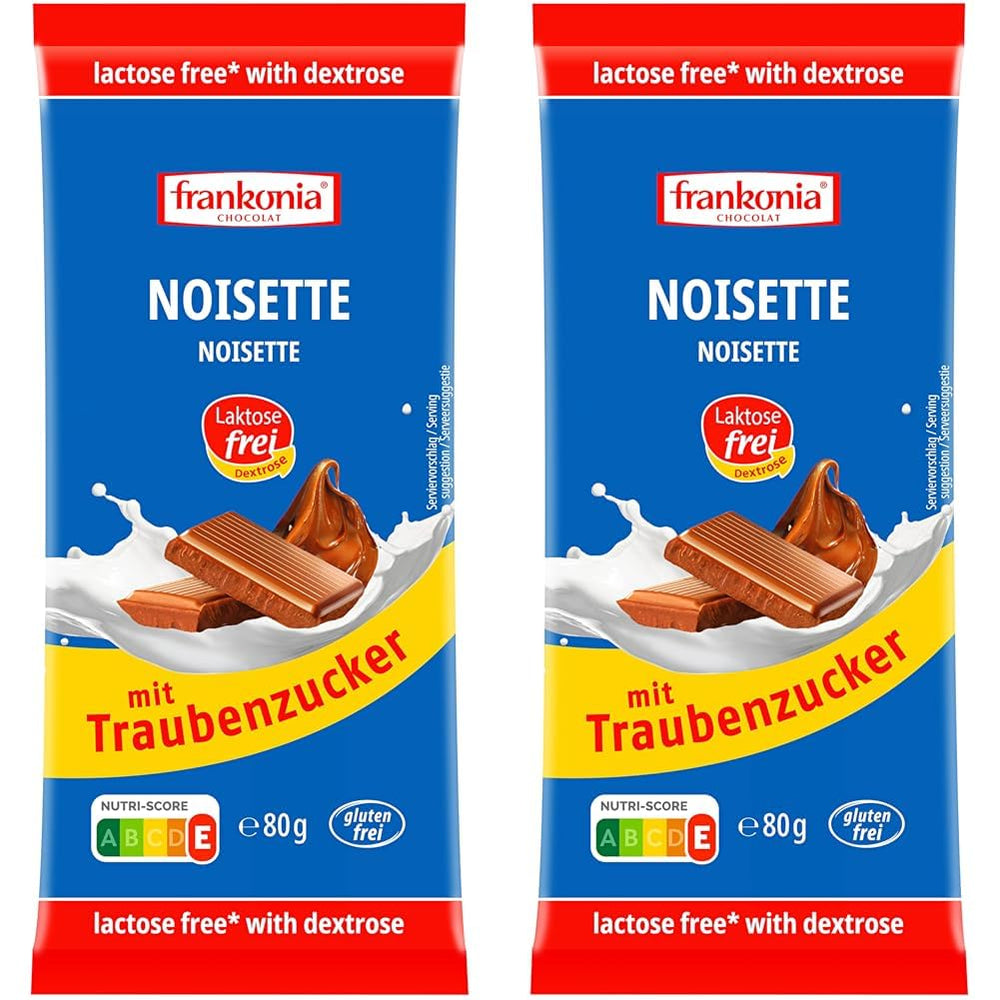 Frankonia Noisette au chocolat et dextrose, sans lactose et sans gluten, 80 grammes