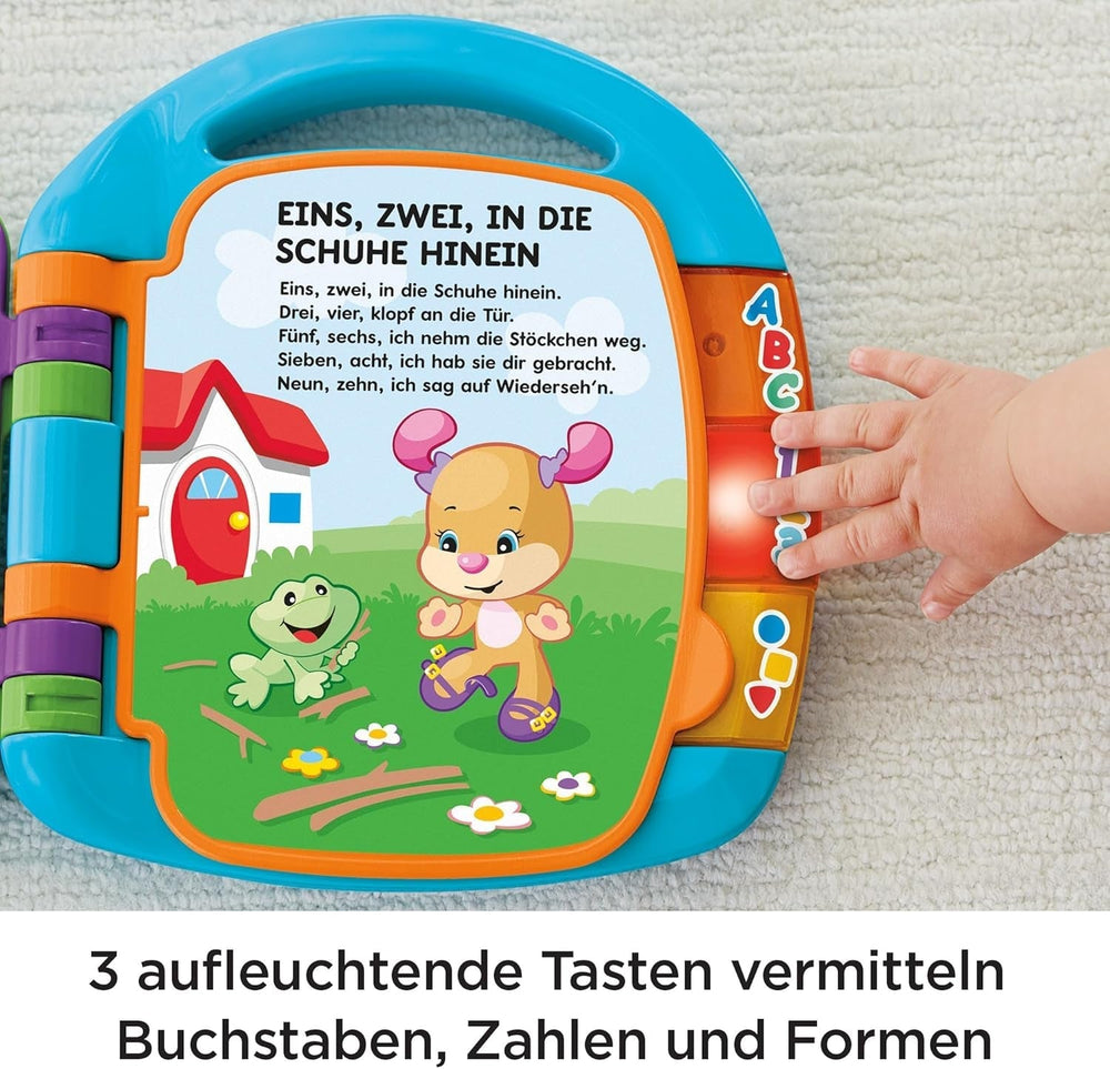 Fisher-Price Learning Fun, Livre de chansons, Livre de musique pour bébé, Jouet musical pour bébé, Livre électronique pour bébé, à partir de 6 mois, Version allemande, CDH40 Baby Toys Naty Shop