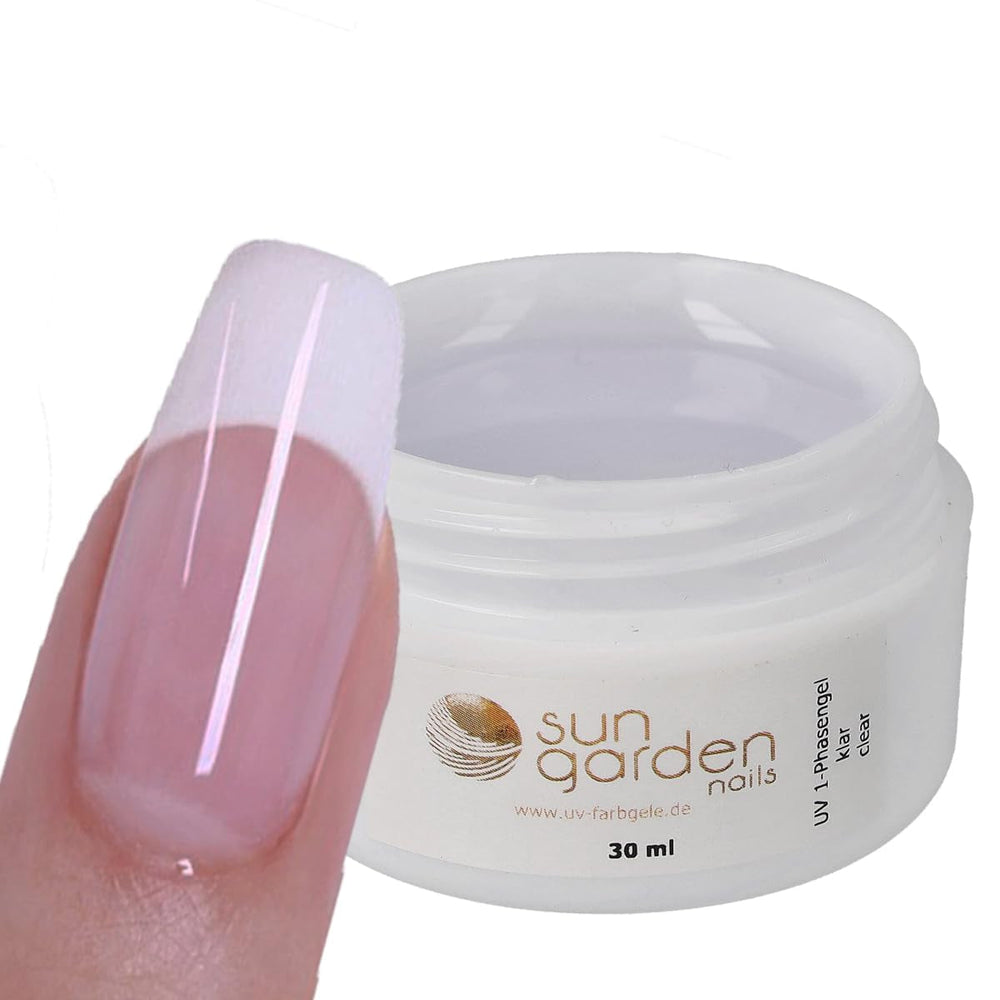 Sun Garden Nails Gel transparent monophasique 30 ml + boîte de 100 embouts + colle pour embouts 7 ml