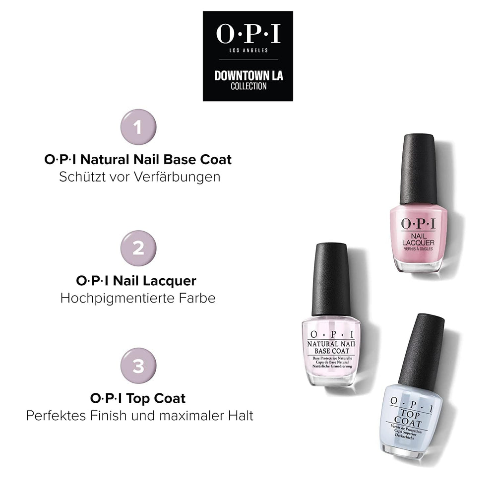 OPI Downtown LA Collection - Vernis à ongles (Rose sur toile - Tenue jusqu'à 7 jours - Vernis à ongles longue durée avec un pinceau ProWide extra-large pour des ongles parfaits