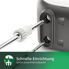 Philips Batteur à main, 450 W, 5 Geschwindigkeiten plus Turbo, Weiß/Grau (HR3741/00) Cuisine Naty Shop