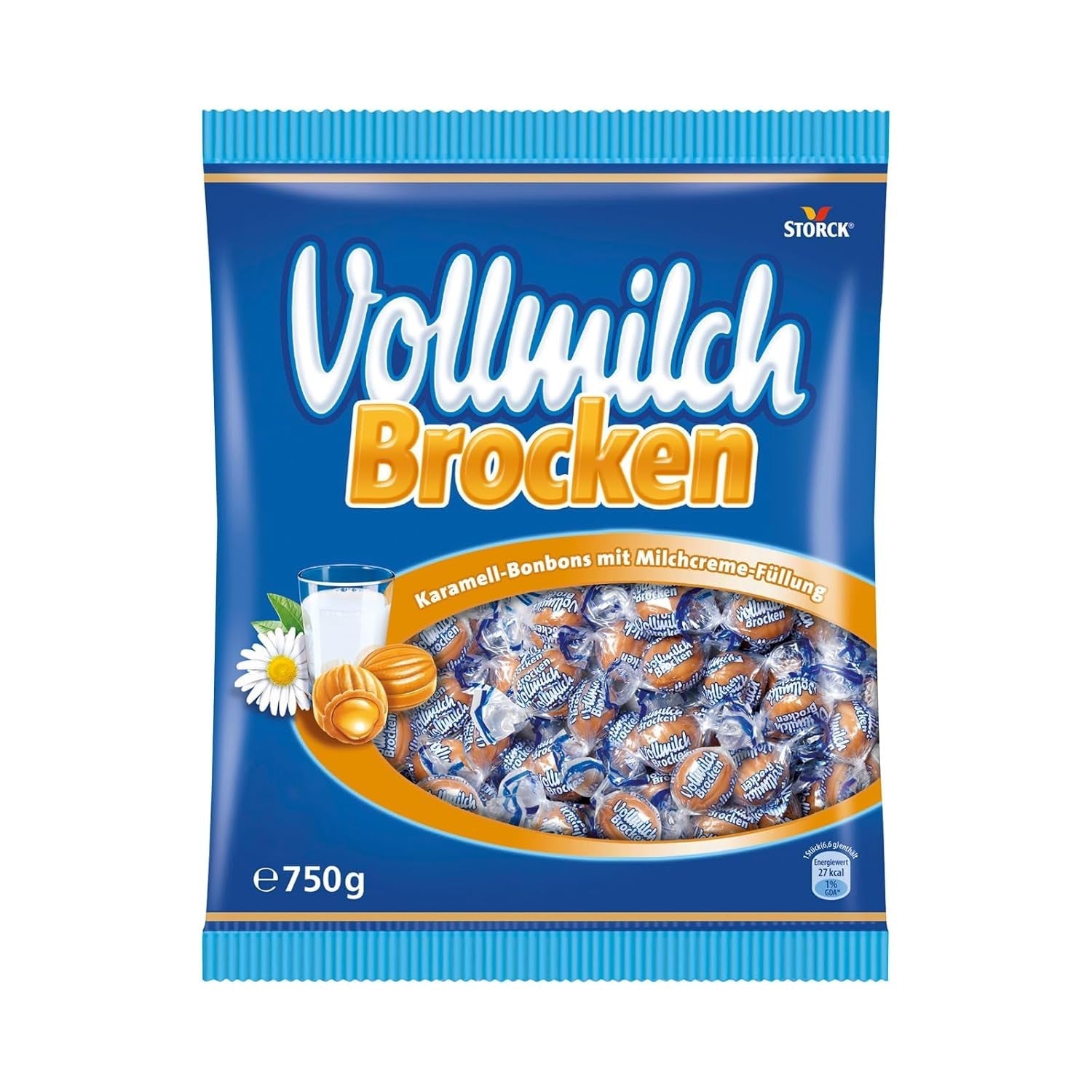 Storck, gouttes fourrées diverses, grands paquets Naty Shop 750 grammes Garniture à la crème de lait