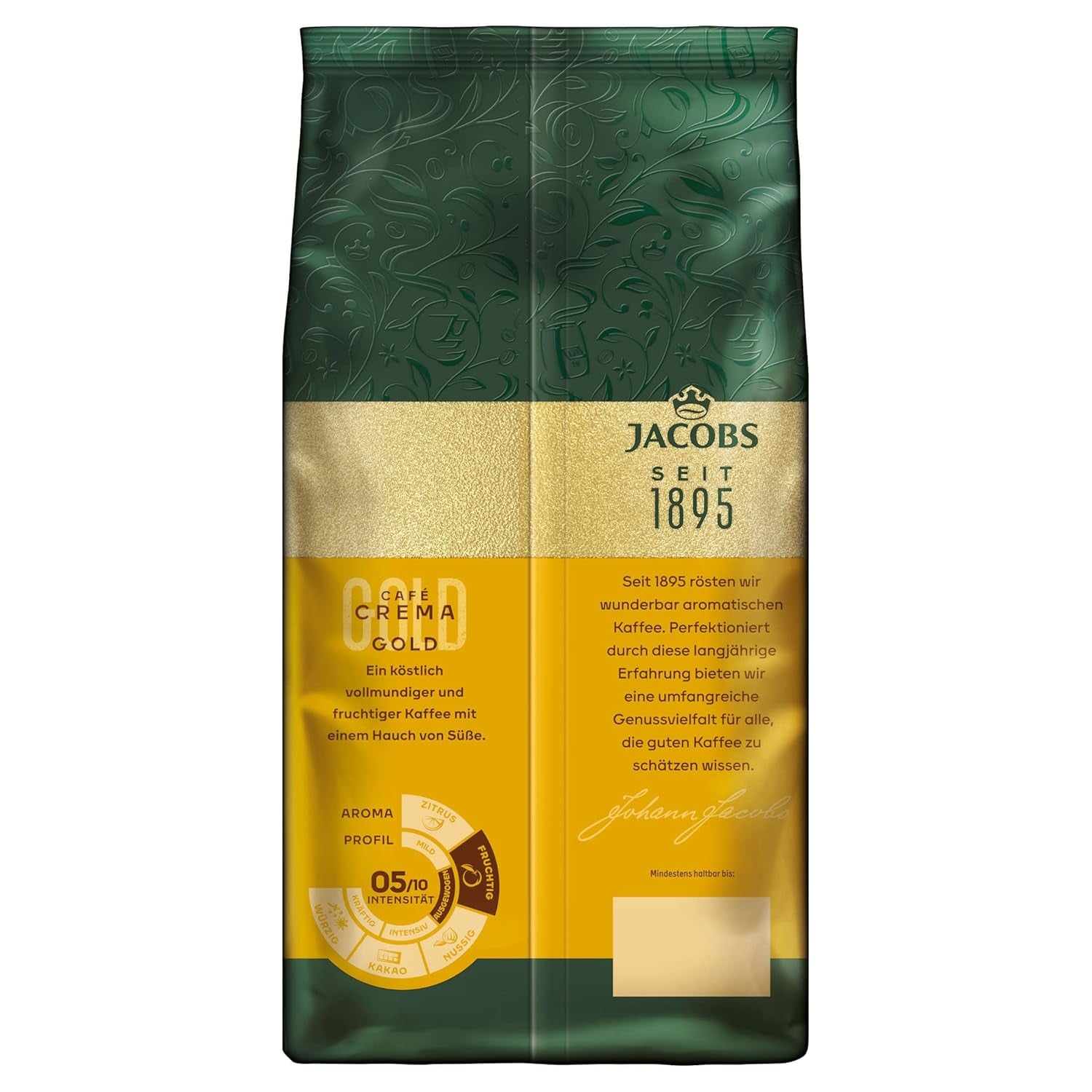 Jacobs Expert Roast Cafe Crema Gold, Café en grains entiers (4 x 1 kg)