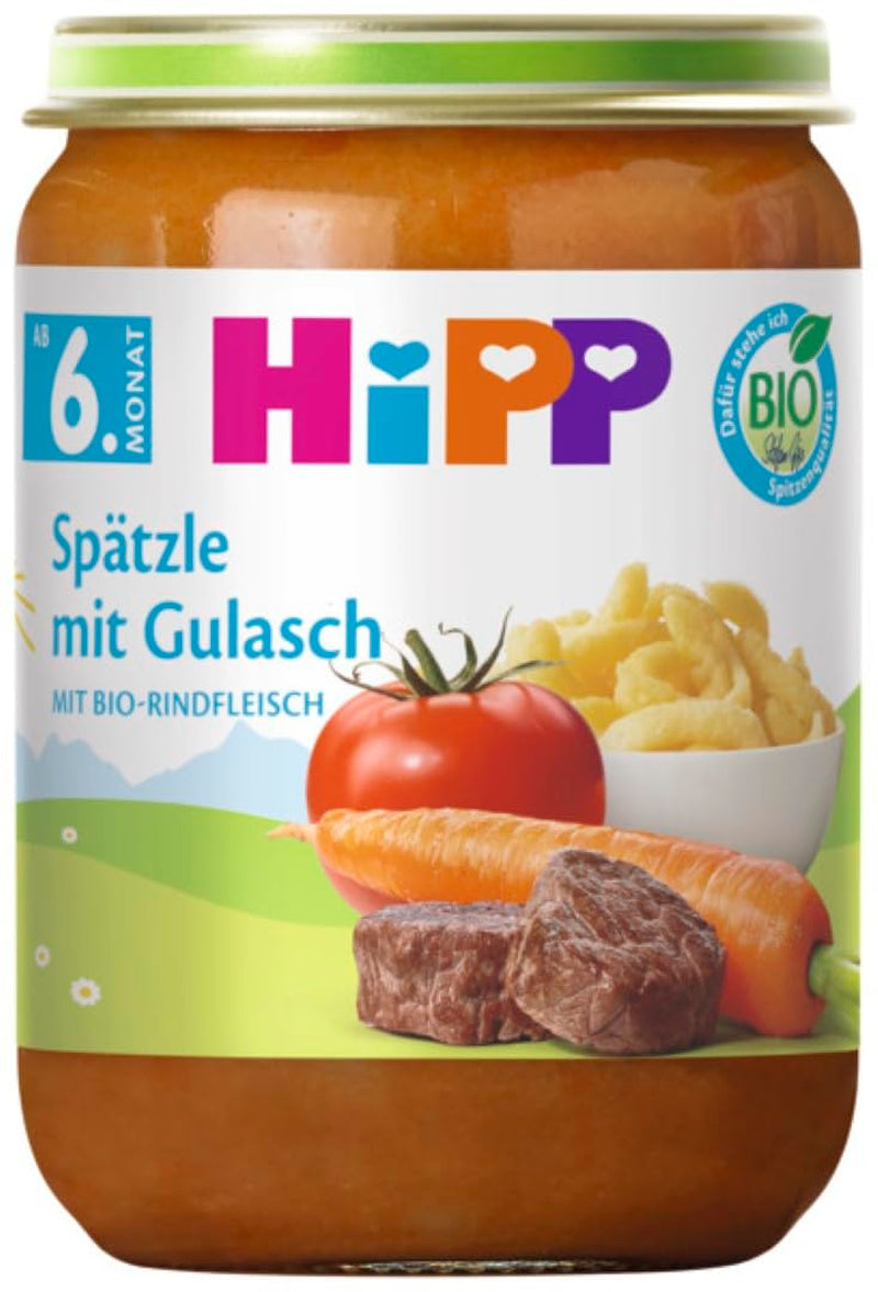 Hipp Menus Bio à partir de 6 mois, pâtes spaetzle au goulasch, 220G, pack de 6 (6X220G) Mère et Enfant Naty Shop Default Title