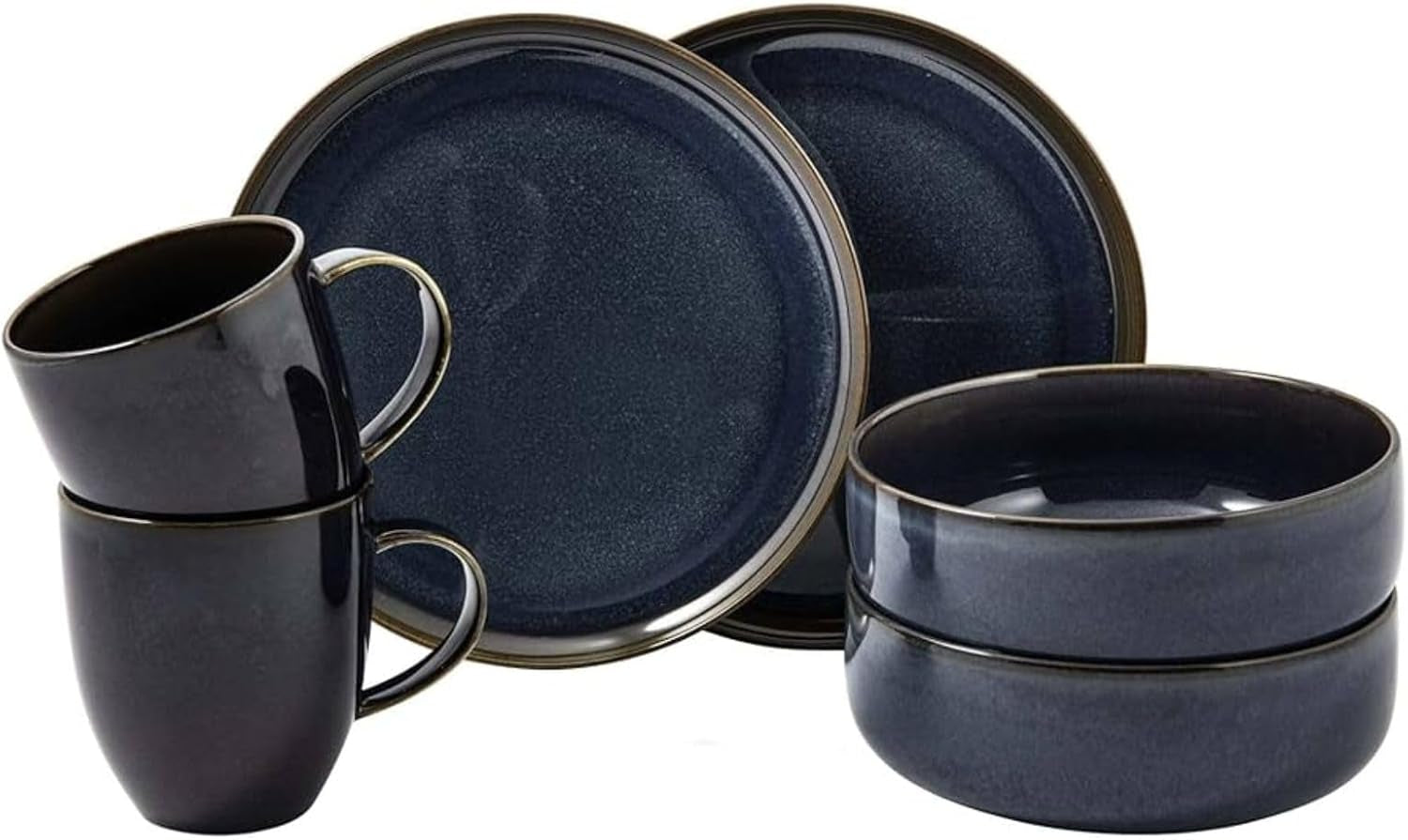 Villeroy & Boch Crafted Denim service de petit-déjeuner, 6 pièces, pour 2 personnes, bleu