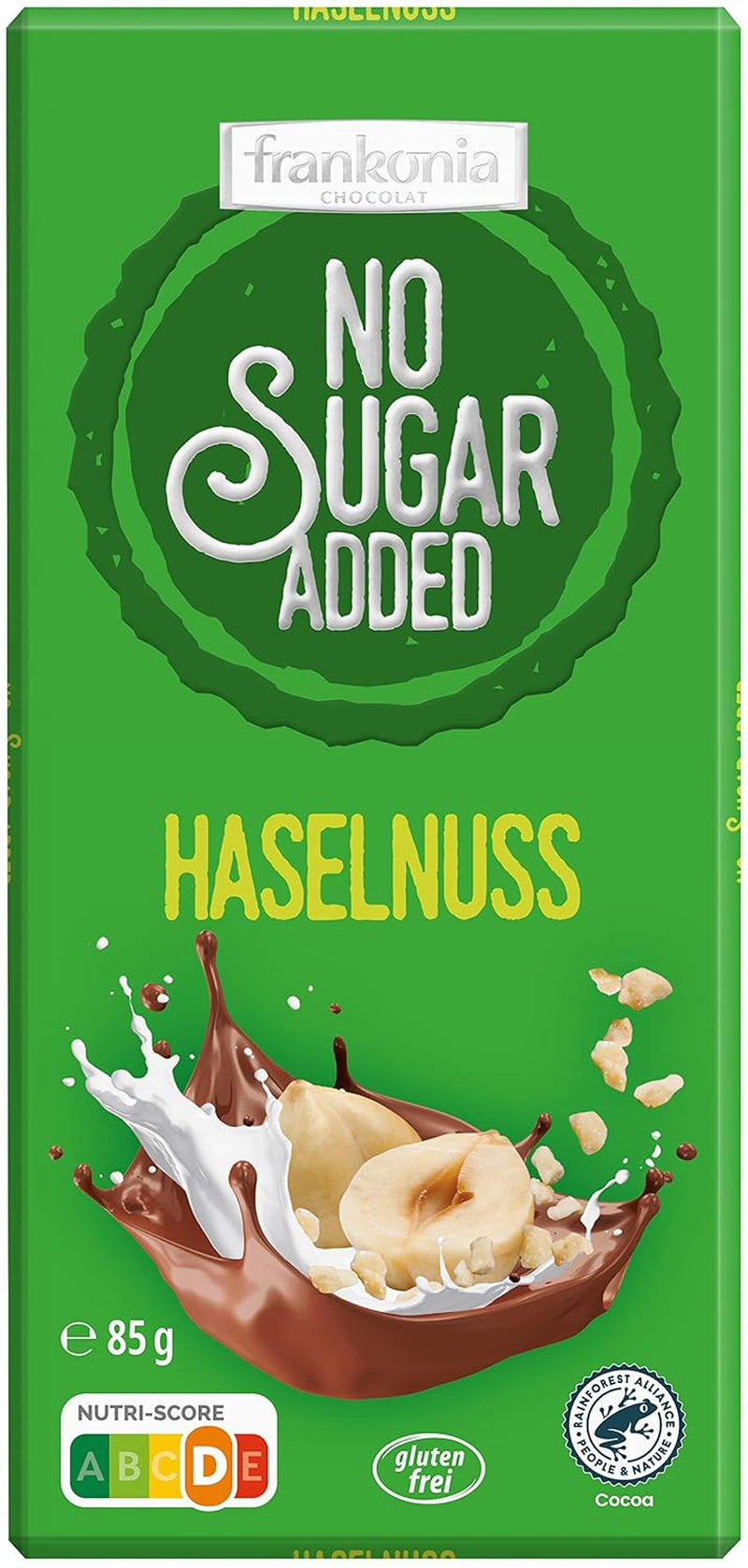 Chocolat au nougat, sans sucre ajouté, sans gluten, 100g et chocolat aux noisettes, sans sucre ajouté, sans gluten, 85g