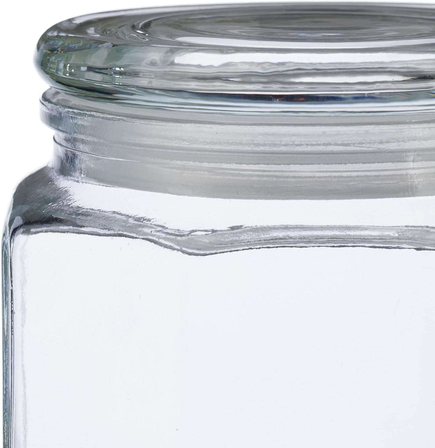 Lot de 6 bocaux de conservation Relaxdays avec couvercles, bocaux de conservation octogonaux en verre de 1,3 L, contenants hermétiques en verre, boîtes de conservation transparentes Naty Shop