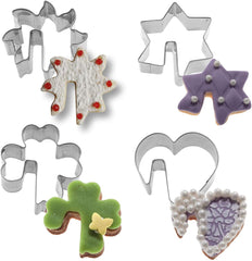 Westmark Ensemble d'emporte-pièces en acier inoxydable, motifs assortis, tasse à biscuits, 4 pièces, argent 31962260