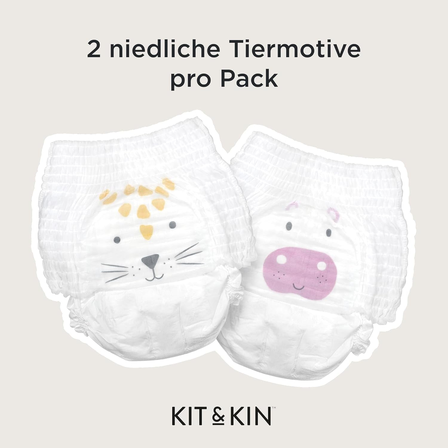 Kit & Kin Premium Eco Couches, taille 4 (9-16 kg), 132 couches, à base de plantes et hypoallergéniques, protection fiable contre les fuites, végétaliennes et sans cruauté envers les animaux