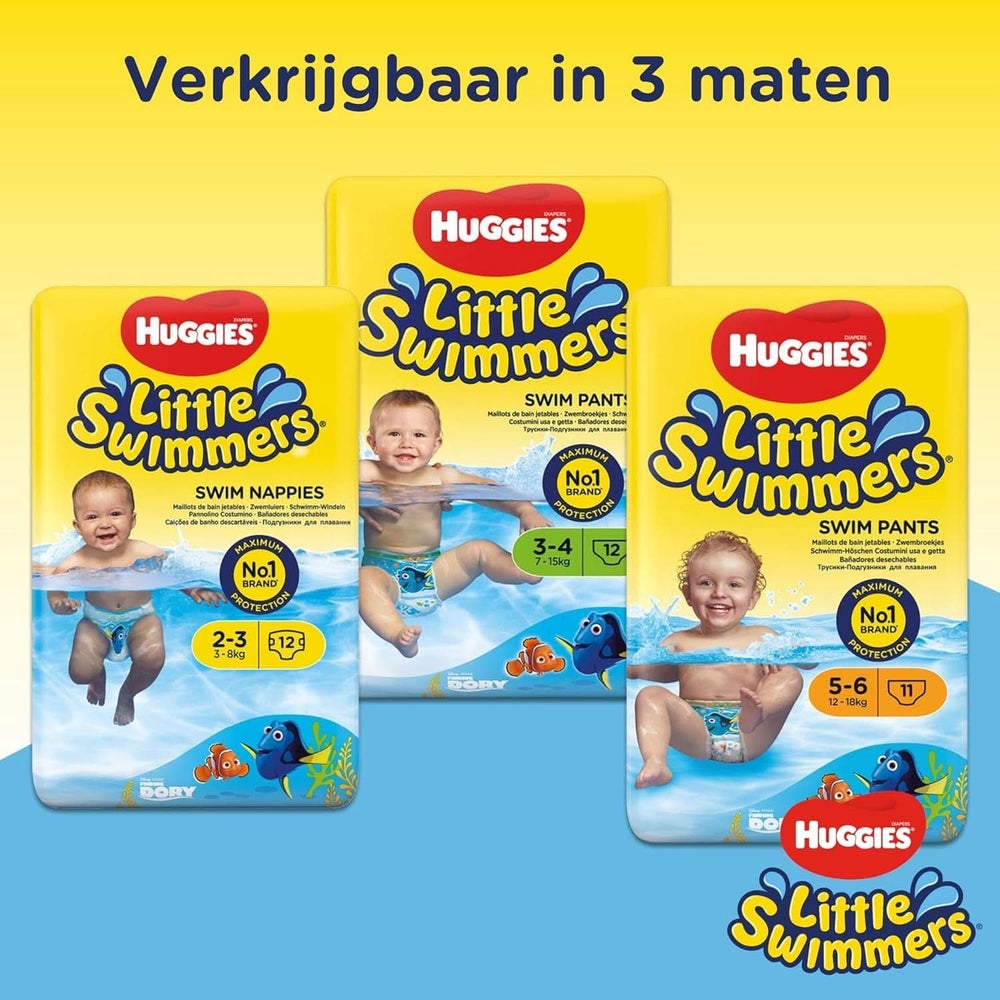 Couches de bain jetables Huggies Little Swimmers taille 2-3 - 36 pantalons Total Mom & Baby Naty Shop