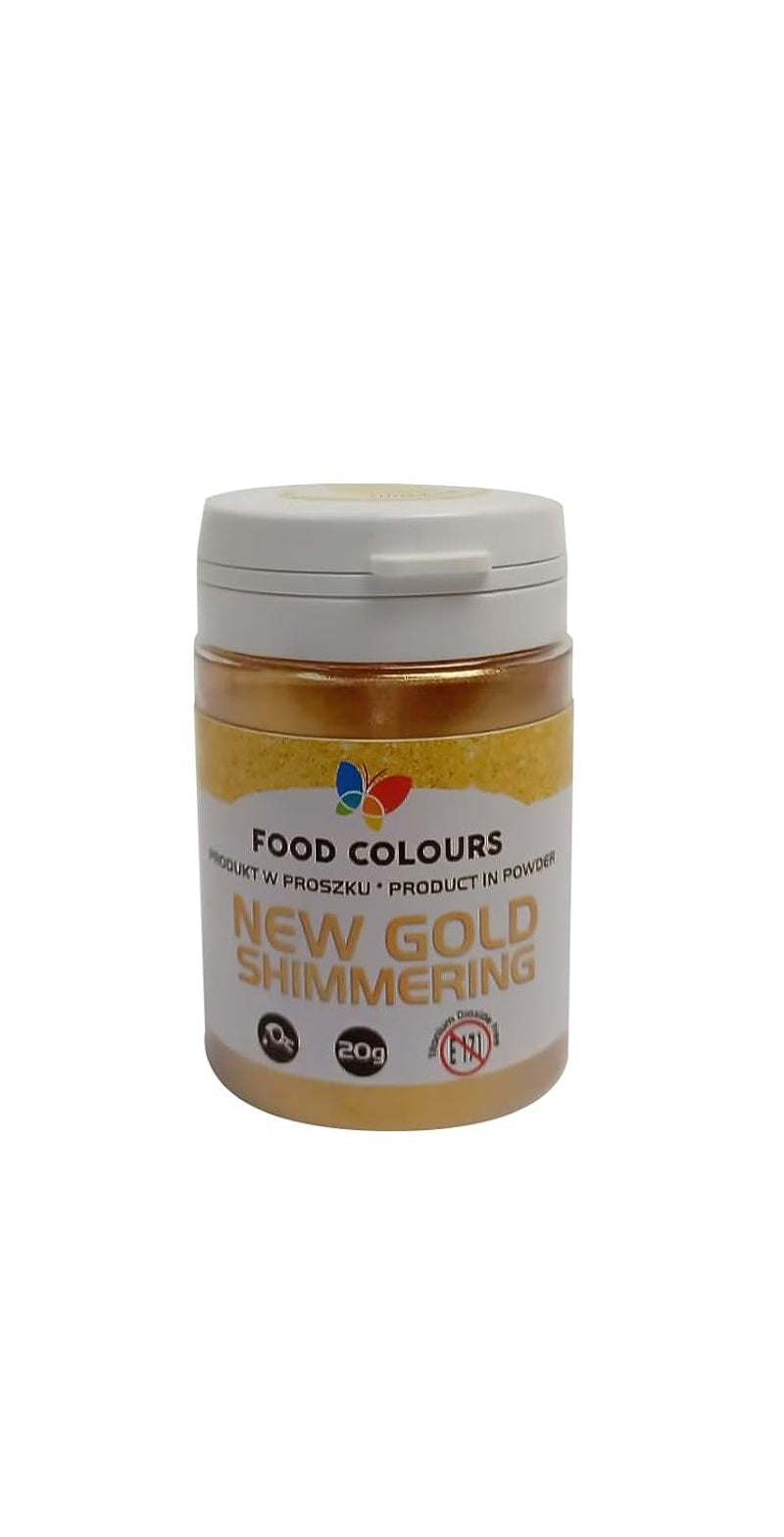 Paillettes comestibles à effet métallisé, New Gold Shimmering, 20 grammes Glitter Naty Shop