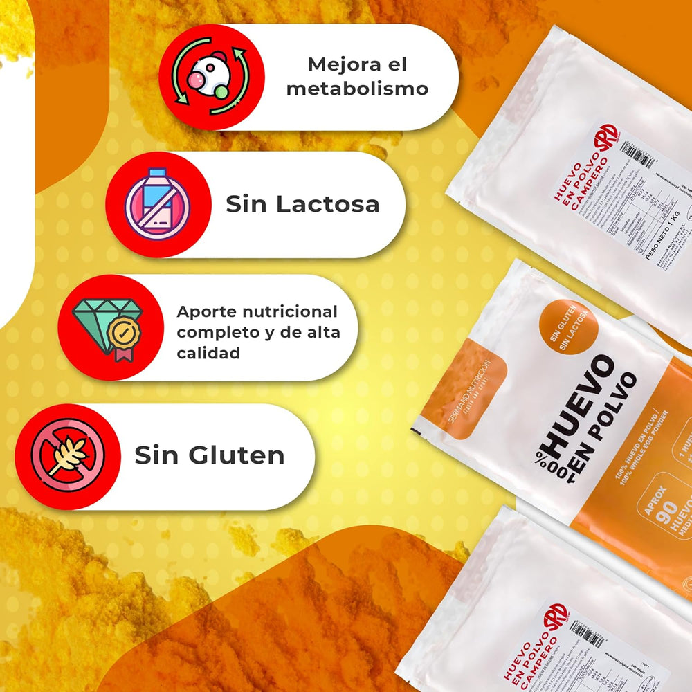 Pulvérisation au Freilandeiern (1kg) | Pulvérisateur pasteurisé Vollei | Ohne Zusatztoffe | Sans gluten et sans lactose | Emballage sous vide dans un magasin Zip