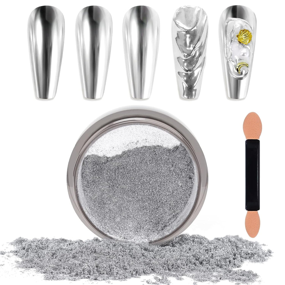 Chrome Nagel Pulver Spiegel Effekt Metallic Staub Holographische Glitter Glasierte Maniküre Dekoration Reflektierendes Pigment For DIY Gel Polish Nail Art, Harz Handwork, Geschenke for Gold