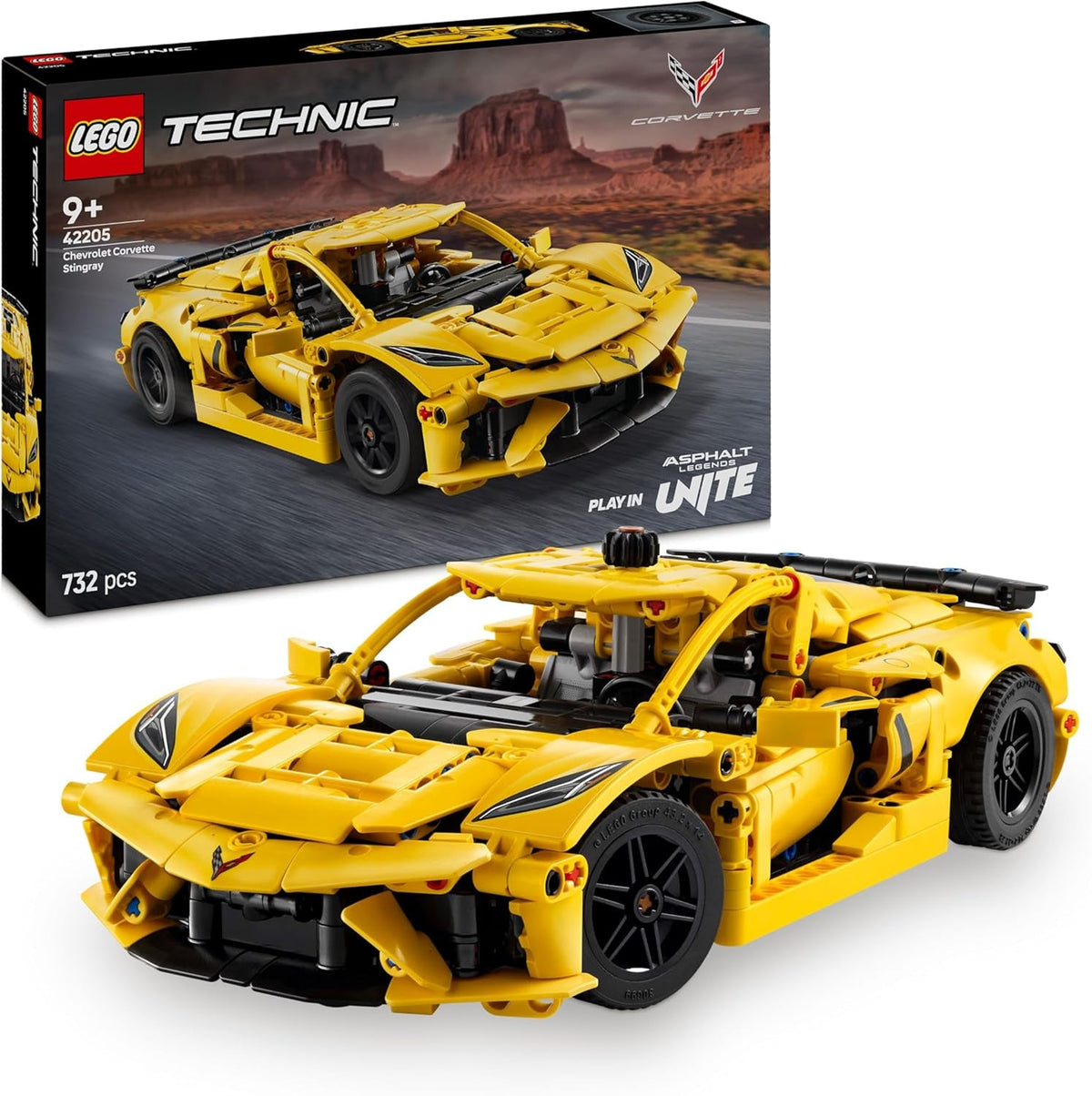 LEGO Technic Chevrolet Corvette Stingray - Bauspielzeug zum Sammeln - Spielzeug Sportwagen - Modell Auto - Geschenk für Jungen und Mädchen ab 9 Jahren, die Spielzeugautos lieben 42205