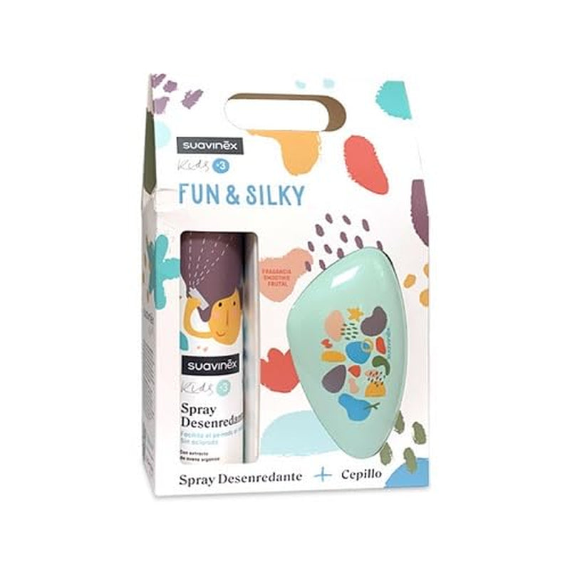 Suavinex Kit Démêlant Cheveux Filles & Garçons + Brosse Démêlante Sans Tirage Sans Rinçage Parfum Fruité Sans Allergène 96% Ingrédients Naturels 3 à 10 Ans 250 ml Naty Shop Produits Démêlants Cheveux Titre par Défaut
