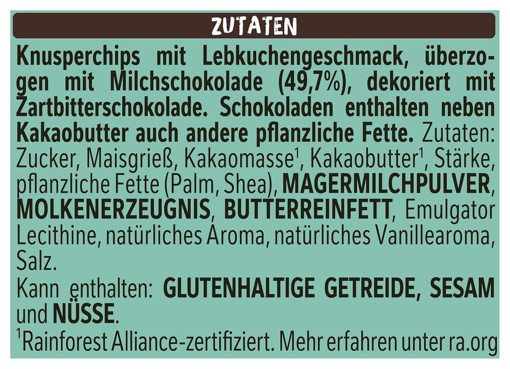 Nestlé Gingerbread, une collation délicieuse et croquante au goût de pain d'épices, recouverte de chocolat au lait et affinée de rayures décoratives de chocolat noir, 1 paquet (1 x 115g)