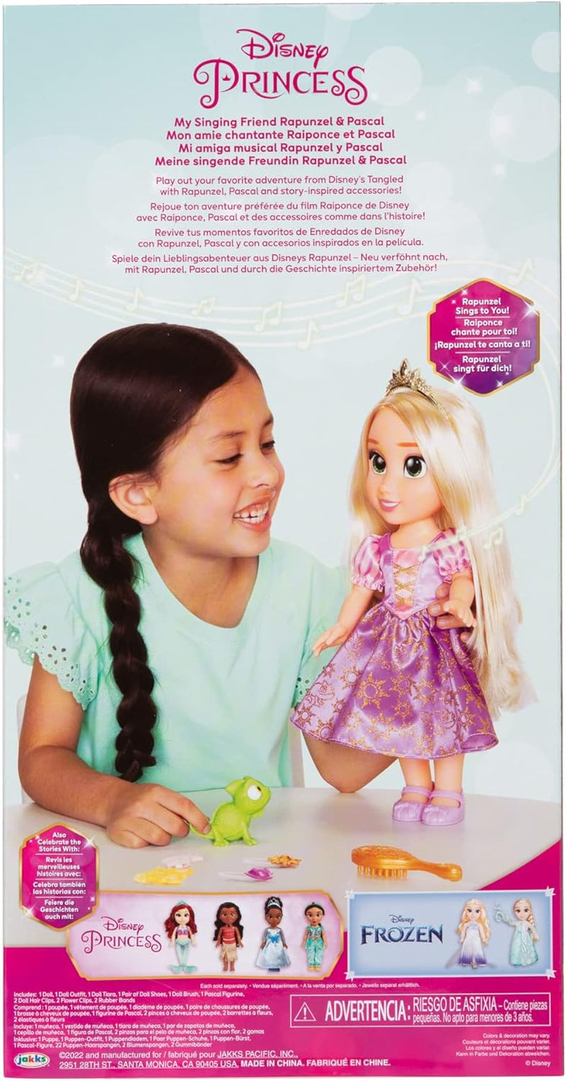 Disney Princess Singende Rapunzel Puppe 35 cm, singt „I See The Light“, inklusive Zubehör für mehr Spielspaß, perfekt Mädchen ab 3 Jahren, Lila