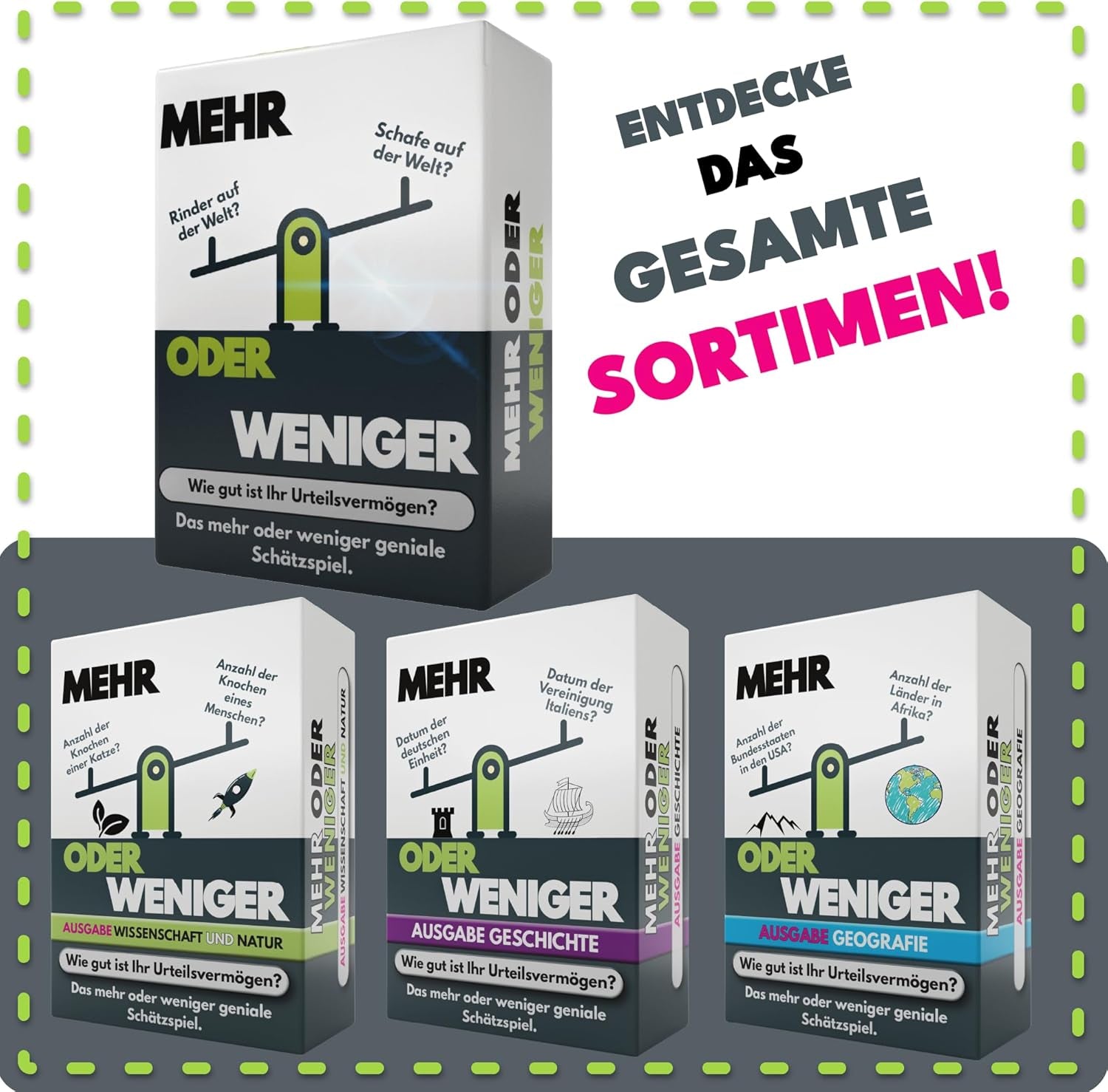 | Mehr Oder Weniger Kartenspiel | Wie gut ist Ihr Urteilsvermögen? Spiel für Erwachsene, Famile & Kinder | 2+ Spieler | Familienspiel | Reisespiel |