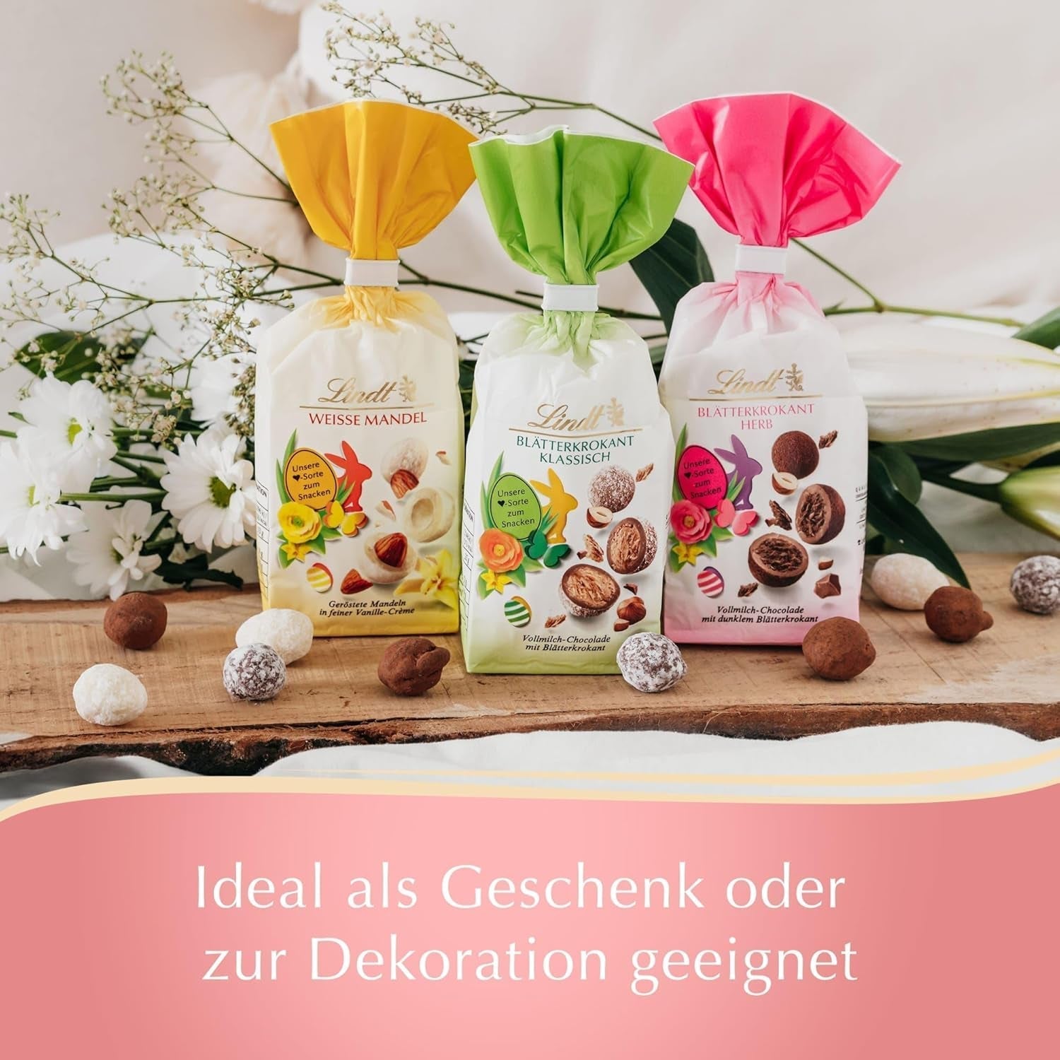 Lindt Schokolade Frühlings-Snacking Blätterkrokant | 100 G | Alpenvollmilch-Schokolade Mit Blätterkrokant | Oster Schokolade | Schokoladengeschenk | Ostereier | Schokoeier Naty Shop