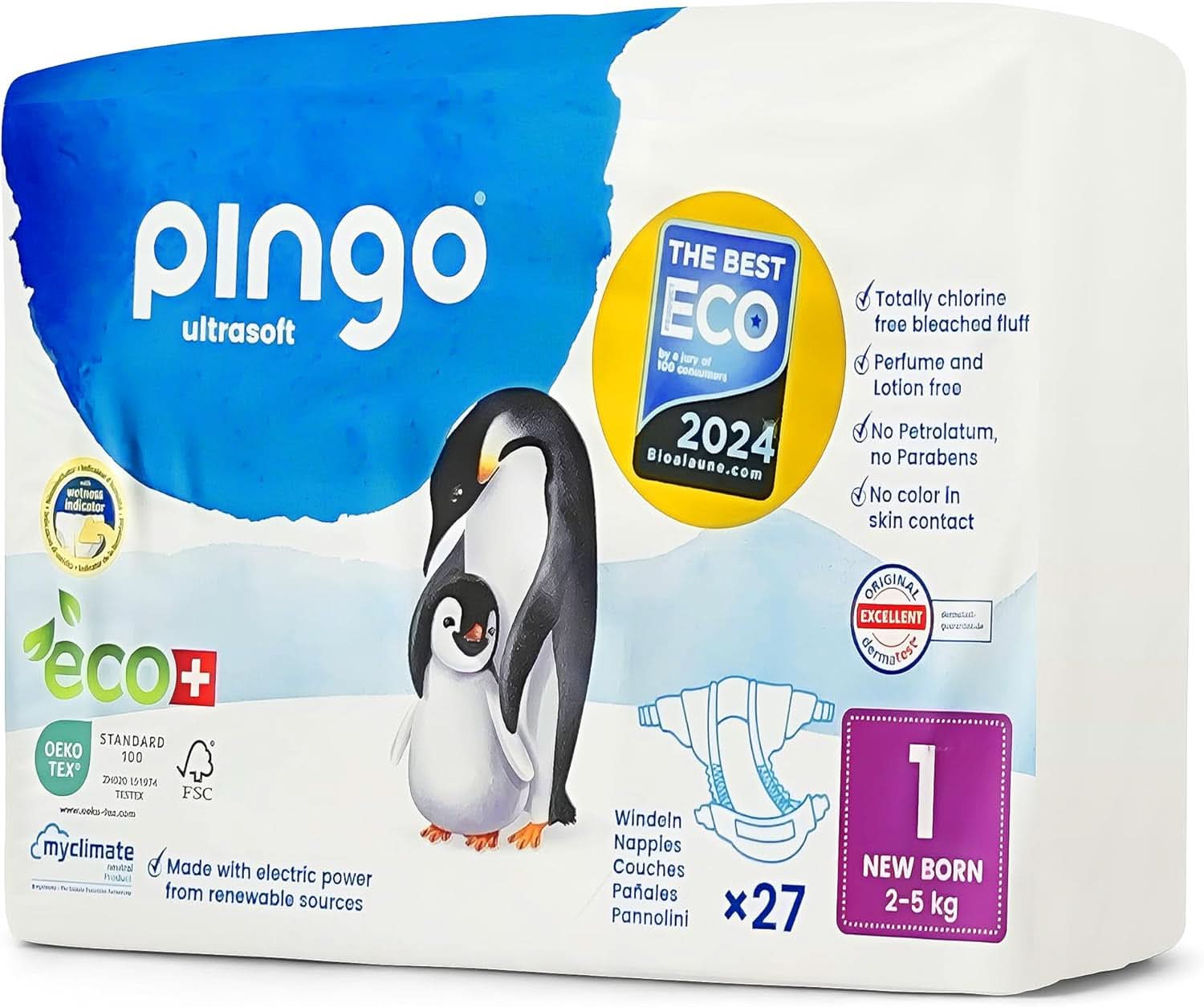 Pingo Ultrasoft, couches écologiques, taille 1 et 2 Mère et Enfant Naty Shop Taille 1