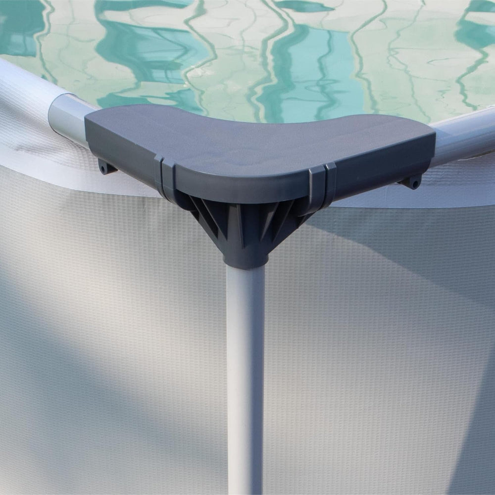 Piscină supraterană Avenli Pool 300 x 207 x 65 cm, cadru din oțel, set piscină cu pompă de filtrare, furtunuri și cartuș de filtrare, cadru gri, piscină dreptunghiulară