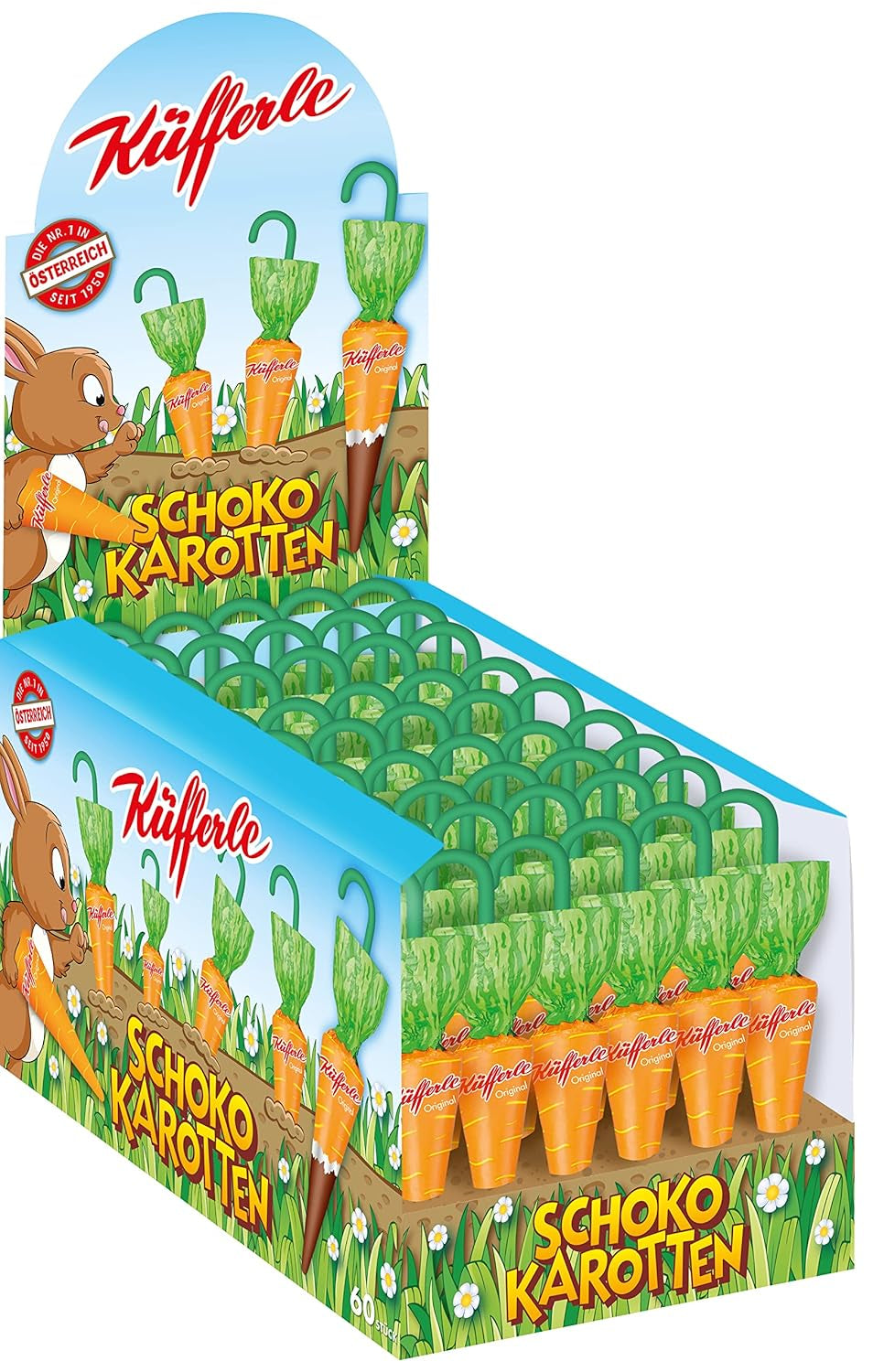 Küfferle, Carottes au chocolat original 810 g 60 pcs., Chocolat au lait, 1 pièce