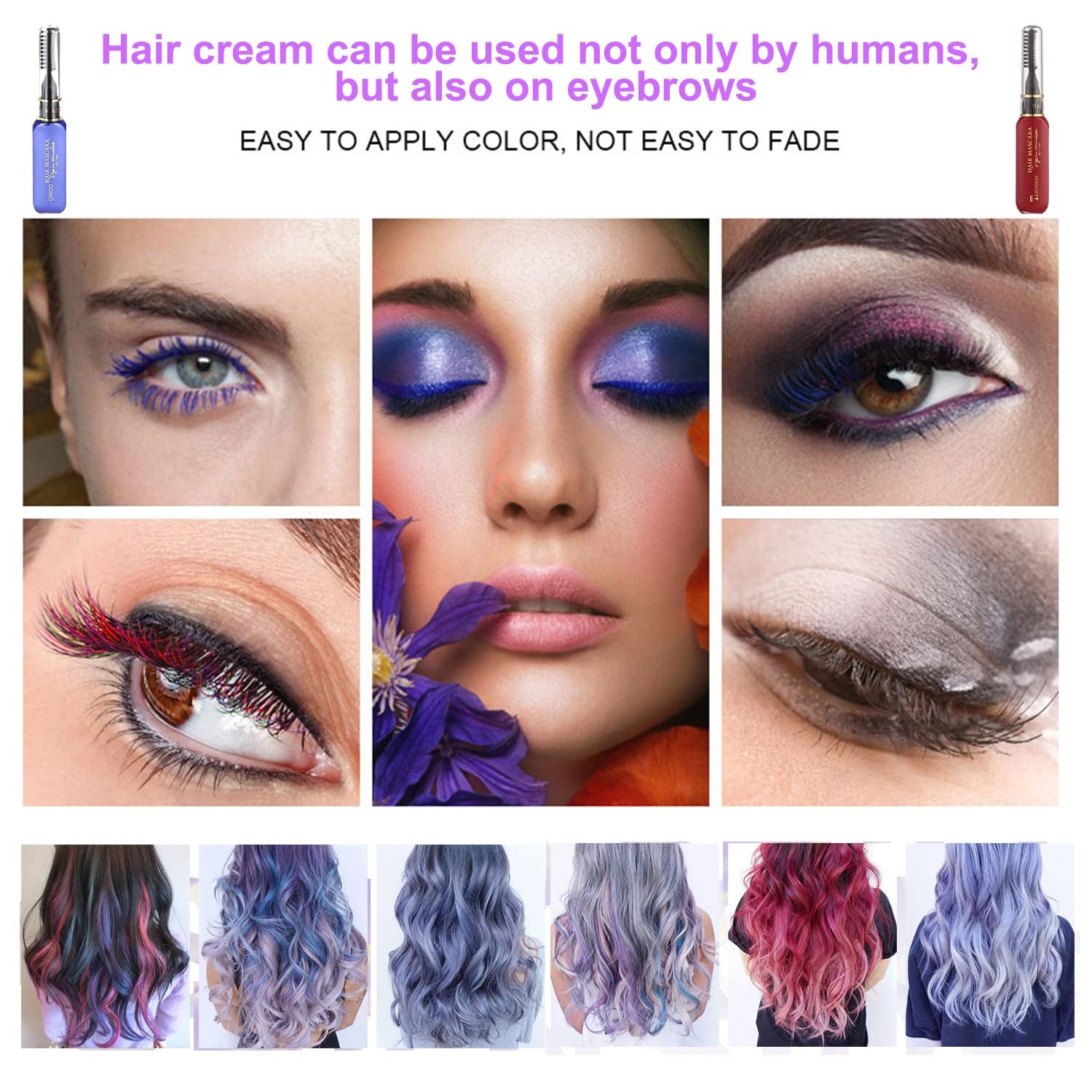 13 Pièces Peigne Lavable Craie à Cheveux pour Filles Ensemble de Mascara Lavable Temporaire pour Enfants 13 Couleurs Teinture Cheveux Halloween pour Carnaval Cosplay Fête Noël Halloween Anniversaire Teinture Cheveux Naty Shop