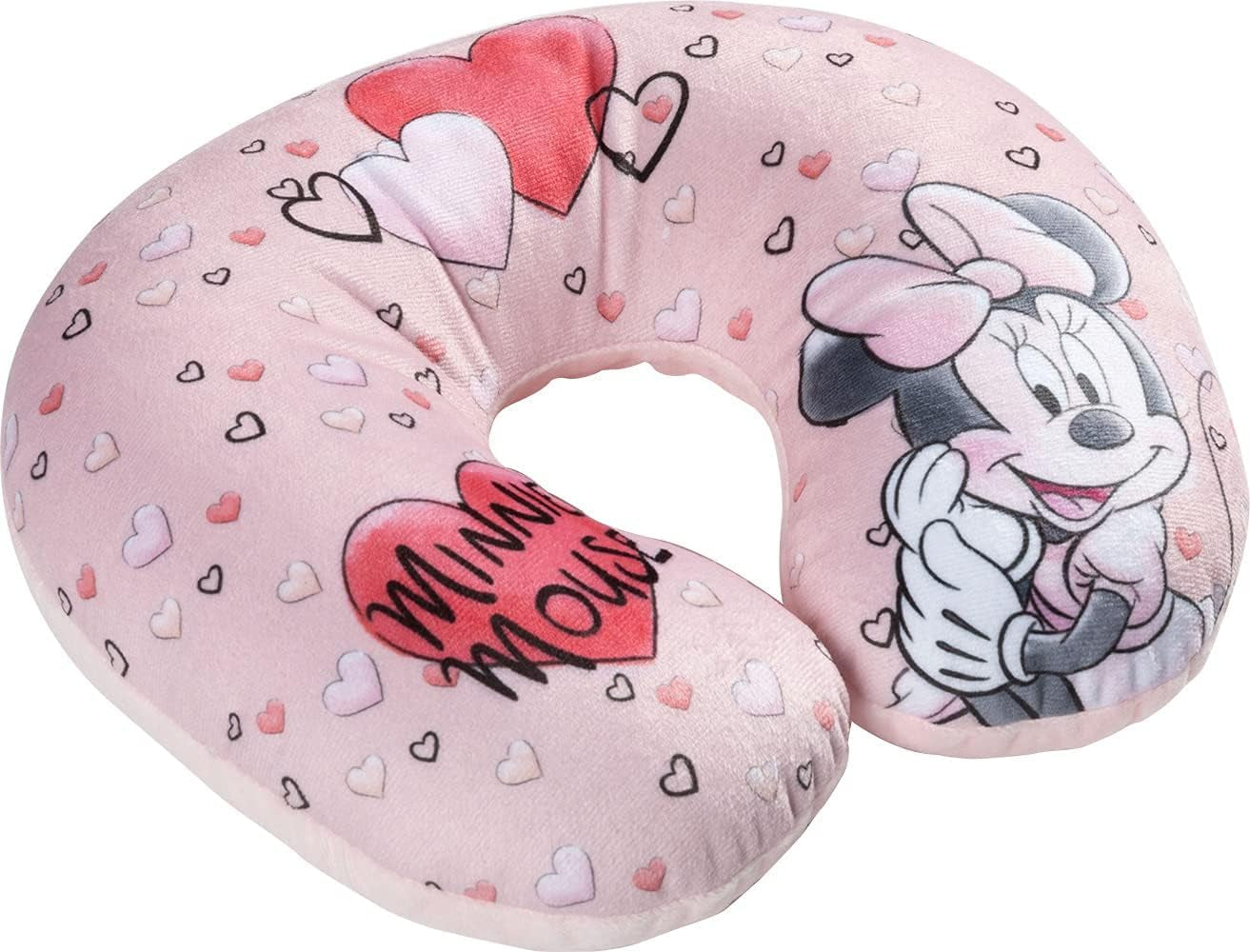 Tataway dans Viaggio SI Grows – Oreiller de voyage Disney Minnie Mouse | Matière douce et veloutée | Lavable à la main 30° | Remplissage de micro perles | Siège enfant adapté à partir de 3 ans, Rose, taille unique, Coussins de voyage en velours Naty Shop