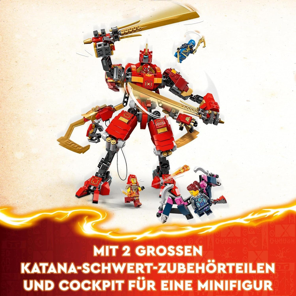 LEGO NINJAGO Kai's Ninja Climbing Mech, jouet Ninja avec figurine à construire et 4 mini figurines, ensemble d'aventure pour enfants, cadeau d'anniversaire pour garçons et filles de 9 ans 71812 Ensembles de construction Beuche den LEGO-Store