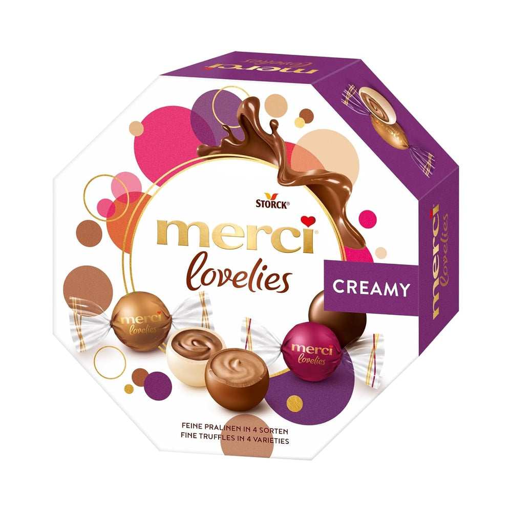 Merci Lovelies Creamy – 185 grammes – Mélange praliné avec spécialités de chocolat fourrées crémeuses Naty Shop