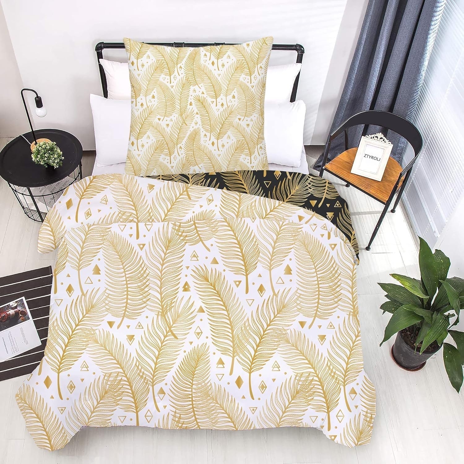 Linge de lit pour enfants, garçons, différents modèles, avec fermeture éclair, microfibre polyester Linge de lit - enfants Naty Shop Feuilles 135X200 Cm + 80X80 Cm