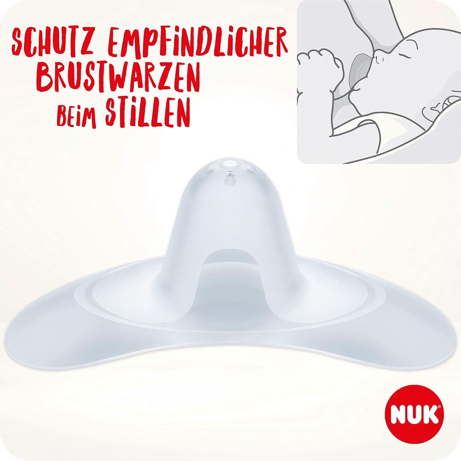Protège-mamelons NUK | Boucliers de mamelon d'allaitement | Protège contre les mamelons douloureux | Silicone fin | Taille S (16 mm) | 2 pièces Aliments pour bébés et accessoires d'allaitement Naty Shop