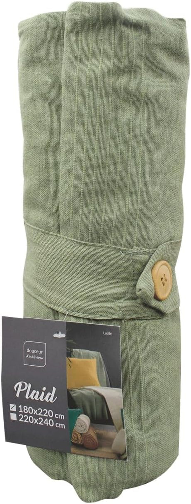 Douceur D'Intérieur, Couverture (220 X 240 Cm) Lucile Curry, Polycoton, Unicolore Lits et Couvertures Douceur d'Intérieur Sauge 180 X 220 Cm